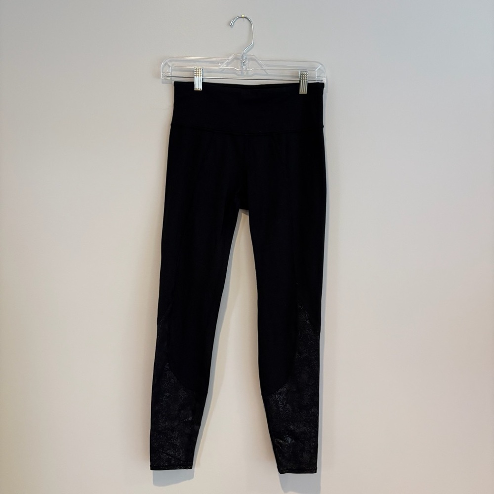 Athleta High-Waisted Black Metallic Leggings
